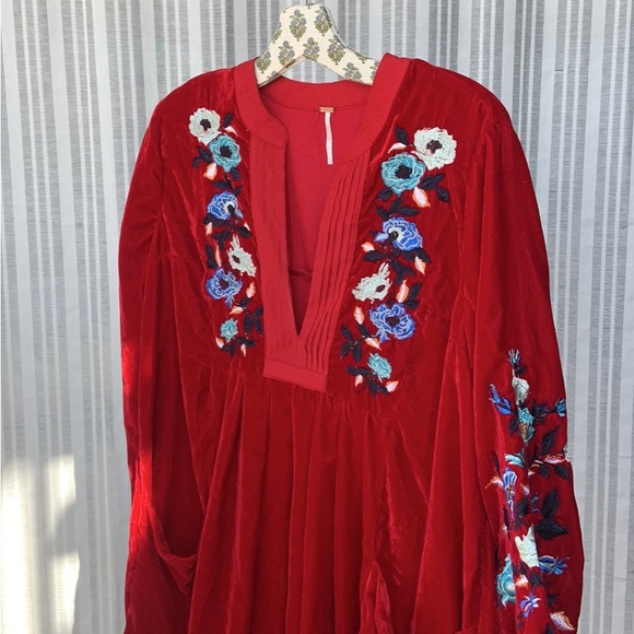 Womans sz S Free People Velvet Dress - Picture 1 of 5